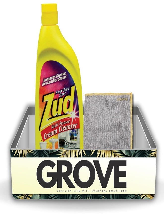 GROVE Zud Multi-Purpose Cream Cleanser 19 oz Bundle with Microfiber Cloth - Powerful Degreaser and Rust Remover for Kitchen, Shower, and Countertops - Tough Stain and Grease Cleaner - (2 Items) - Image 1